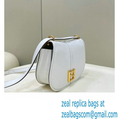 Fendi C Com Medium bag in smooth and full-grain leather White 2023